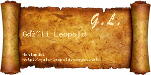 Gáli Leopold névjegykártya